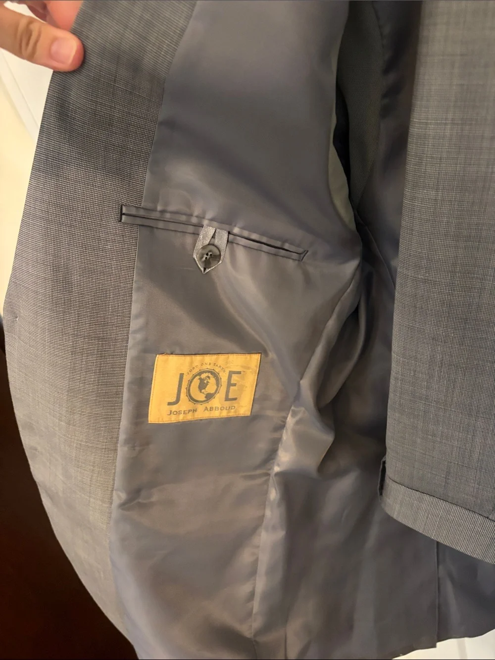 Joseph Abboud Men's Grey Textured Two-Button Suit Jacket and Pants